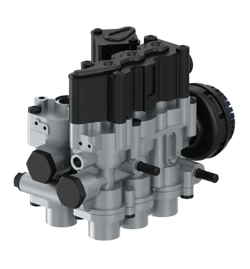 How does the solenoid valve ensure precise control of air pressure in the suspension?