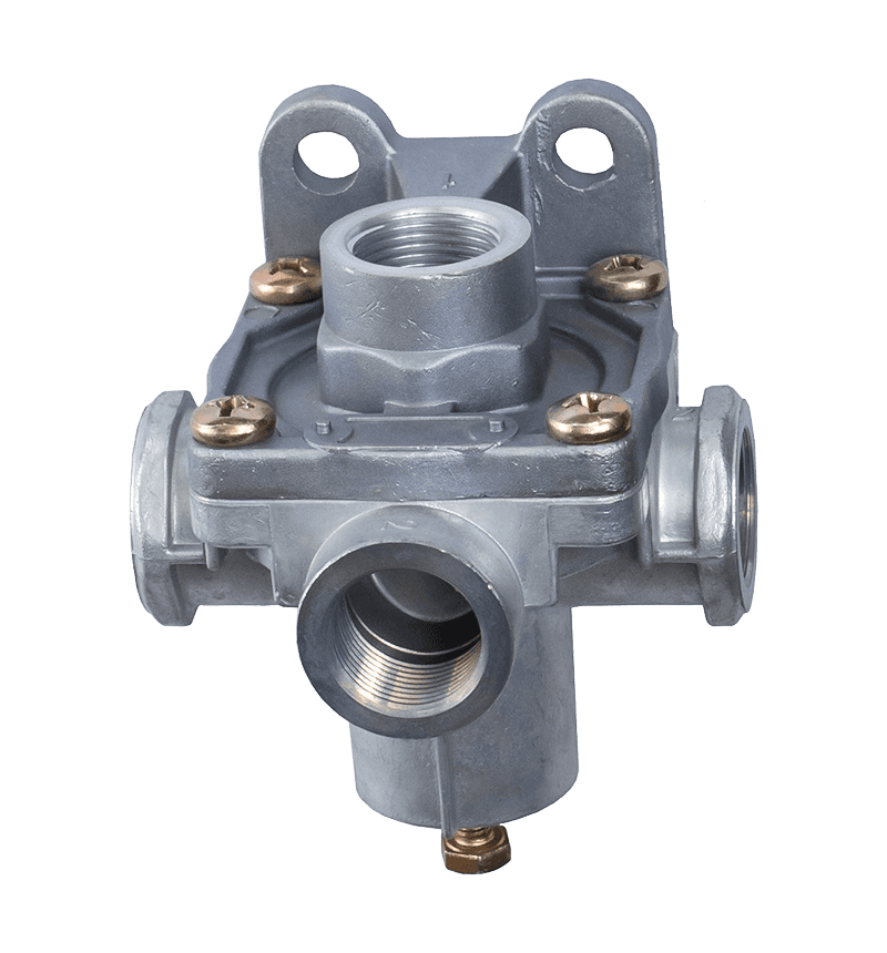 What safety features are incorporated into the trailer control valve to prevent accidental brake application or air pressure loss?